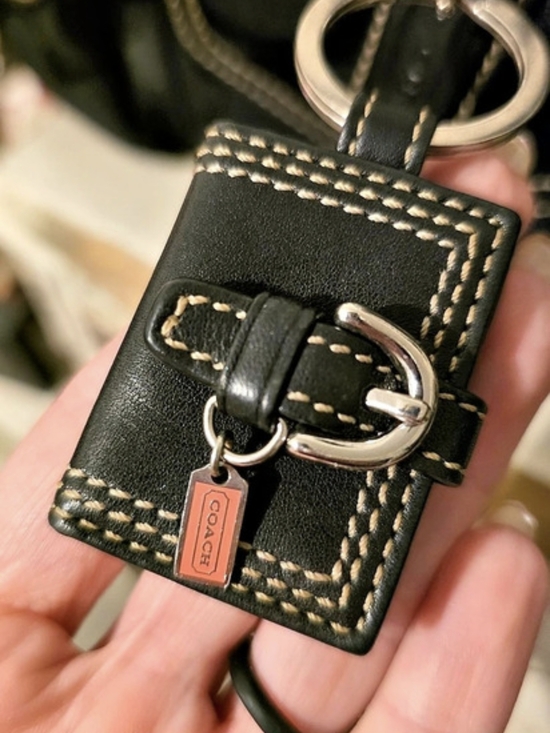 Coach Accessories - Coach Vintage Leather Mini Photo Book Keychain in Black